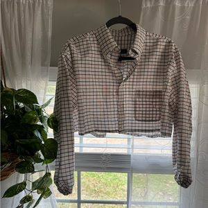 cropped and sewn, oxford long sleeve shirt